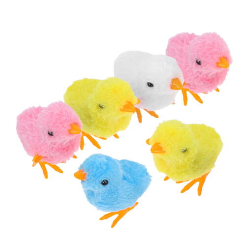 Clockwork Chick Fluffy Jumping Chicken Windup Toy for Easter Accessories
