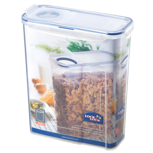 Lock & Lock Rectangular Storage Container with Flip Top Lid - Clear/Blue, 4.3 L 1