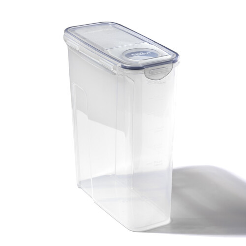 Lock & Lock Rectangular Storage Container with Flip Top Lid - Clear/Blue, 4.3 L