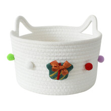 Bac de rangement élégant en corde de coton, panier décoratif-L