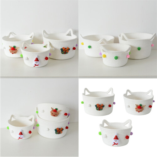 Panier décoratif en corde de coton, conteneur de jouets-M 1