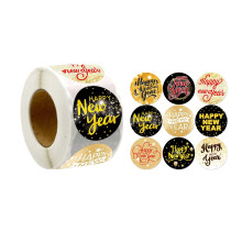 Étiquettes auto-adhésives de bonne année, 500 pièces,-3,8 cm