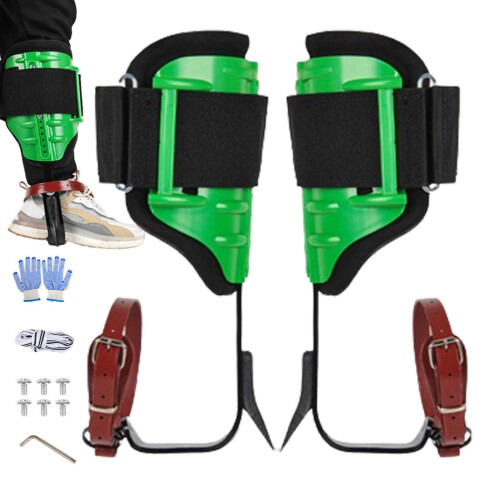 1/2 Set Adjustable Tree Climbing Spikes with Ergonomic Leg Straps, Washable Lining, 40.548cm