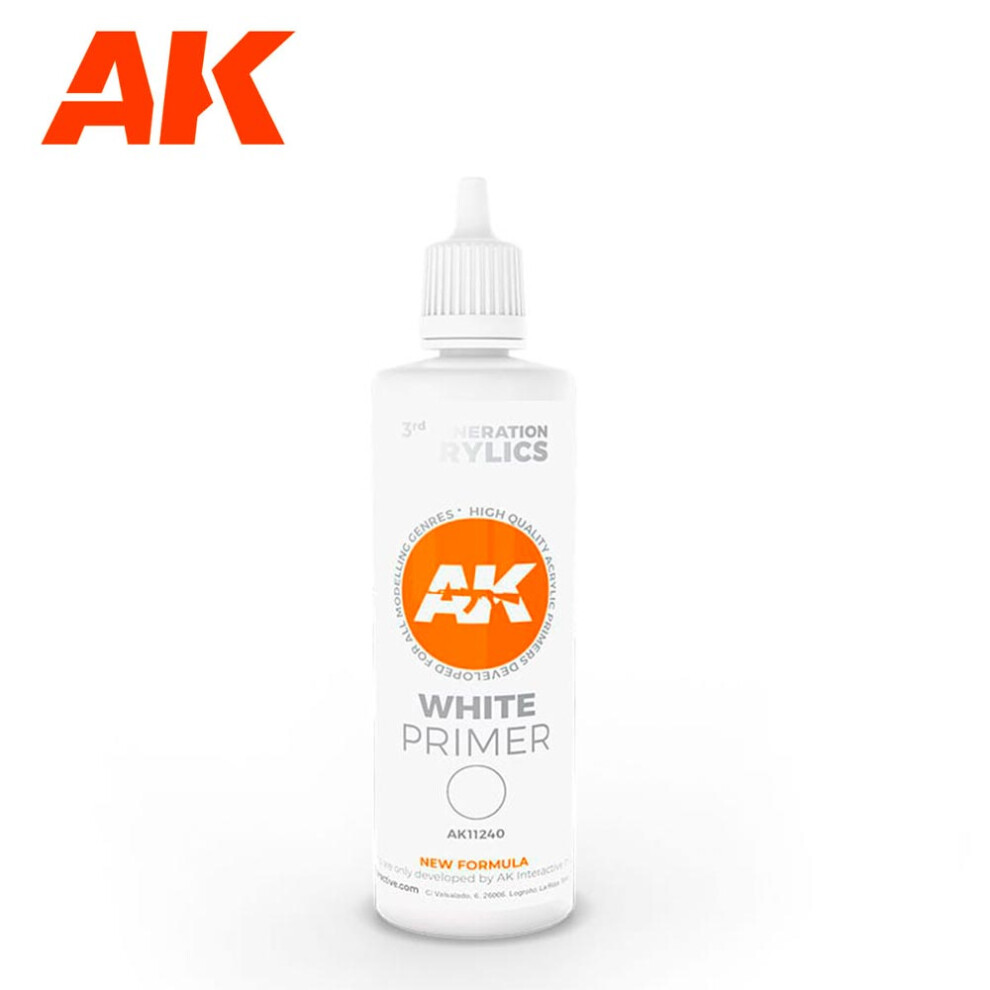100Ml White Primer 3Rd Gen Ak Interactive Ak11240 8435568306875
