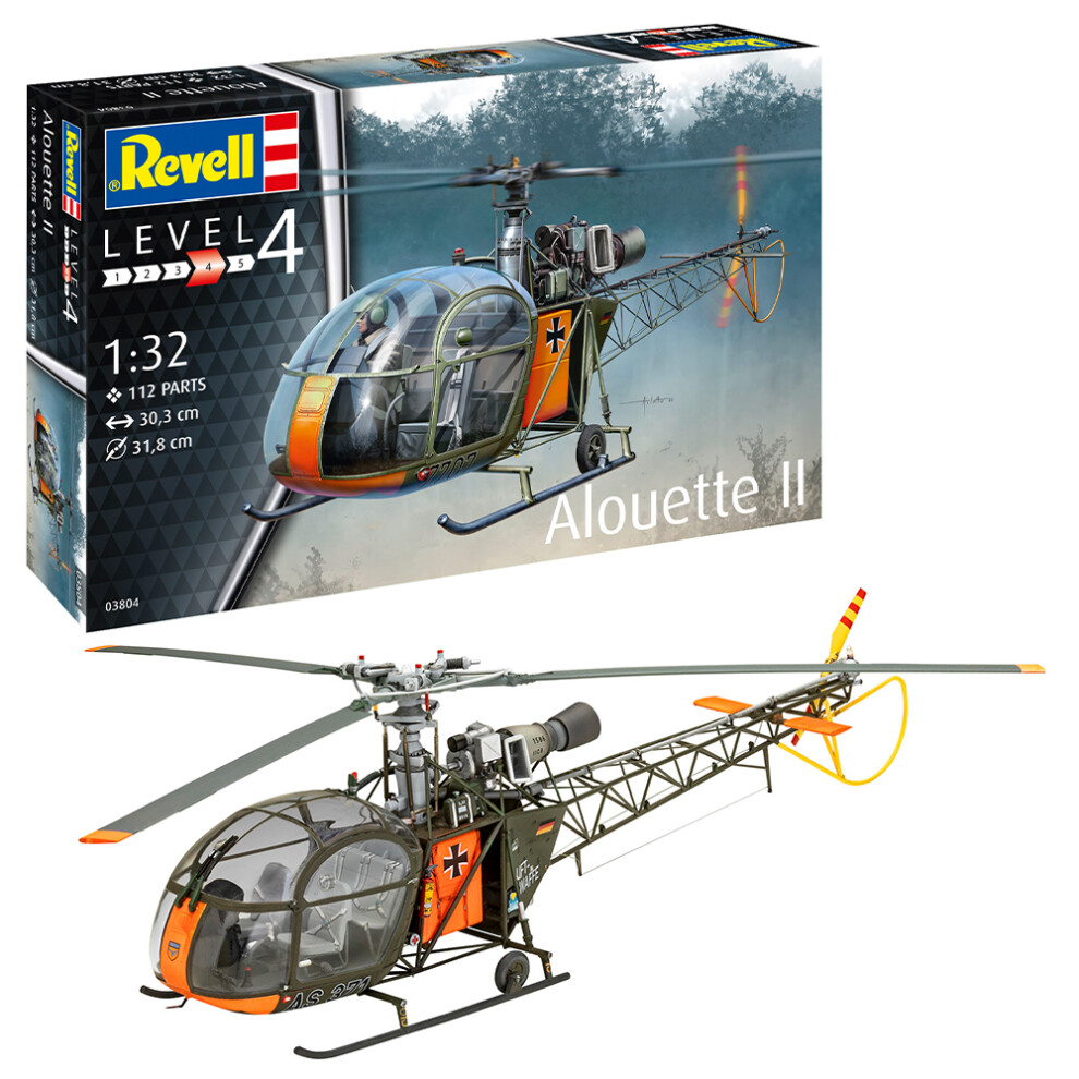 New Revell Alouette Ii Helicopter 1:32 Model Kit 03804