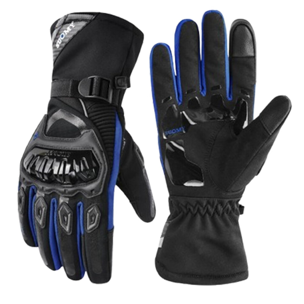 Winter Motorcycle Gloves Waterproof Touchscreen Grip Weatherproof Riding Unisex Large Blue 9189345096556