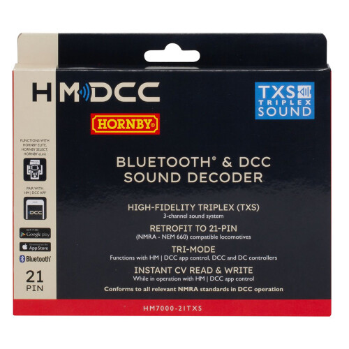 Hornby HM7000-21TXS: Bluetooth & DCC Sound Decoder (21-pin)