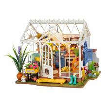 3D Wooden Puzzle Dreamy Garden House LED Miniture Dollhouse Self Assemble DIY
