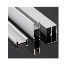 Sliding door track set, plastic, thick panels, screen door, 5 mm (silver, 70 cm)
