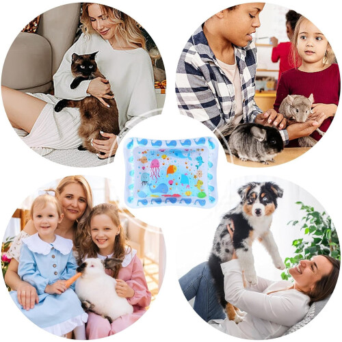 Sensory Water Mat  Foldable Cat Water Mat, Thickened Inflatable Pad for Pets 2