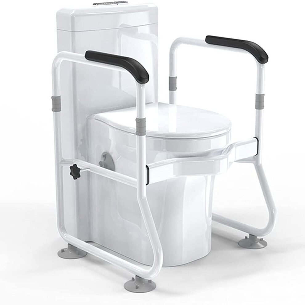 Adjustable Toilet Safety Rail with Ergonomic Support, Foldable Bathroom Aid for Elderly and Disabled