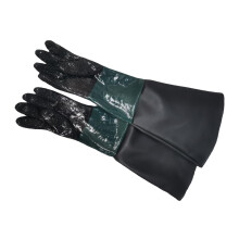 Protective Sandblasting Gloves 1 Pair, 25.6 Inch Long, PVC and Cotton Lined, For Sandblast Cabinet