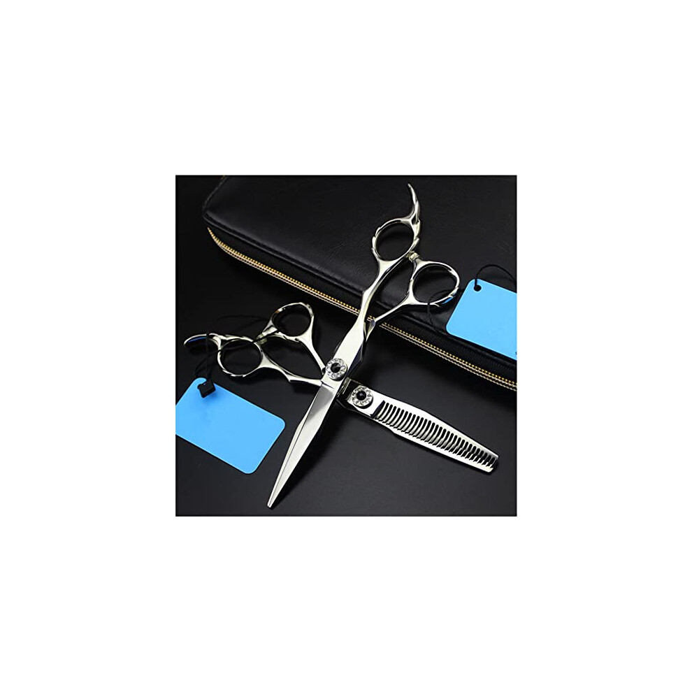 6 Inch Hair Cutting Set, Hairdressing Scissors, Hairdressing Scissors/Thinning Scissors, Set For Salon Razor Blades, Moustache, Silver, 6 Inch 9365049006040
