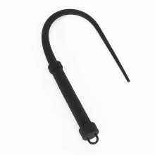 Black 63CM Genuine Silicone Horse Whip for Equestrian Training, Submissive Riding, Horse Racing Props