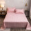 Washed Cotton Bed Sheet Bed Linen Comfortable-Elegant pink 4 7