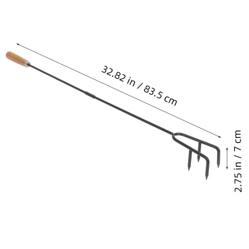 Fire Poker For Outdoor Fire Pit Long Handled Heavy Duty Hook 1