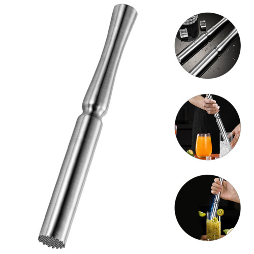 Ice Mallet Cocktail Muddler Stainless Steel Silver 1pack 2
