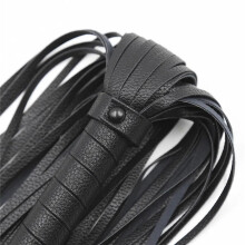 Adult Sex Toys Whip - Black Leather Imitation Sheepskin SM Short Whip for BDSM Play, 24-Inch Length, Flexible Design