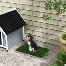 PawHut Dog Toilet with 2 Packs Artificial Grass Pads, 67 x 41cm, Green