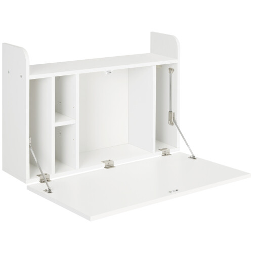 Homcom HOMCOM Wall Mounted Table w/ Space Saving Storage Compartments for Home Office 1