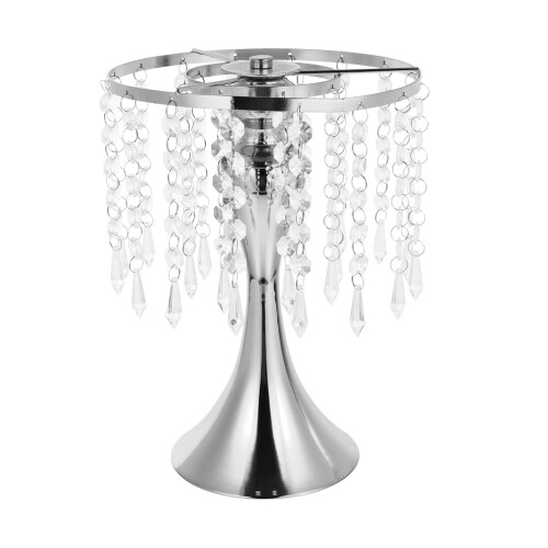 Blumenständer aus Metall mit Kristallperlen,-M Silber