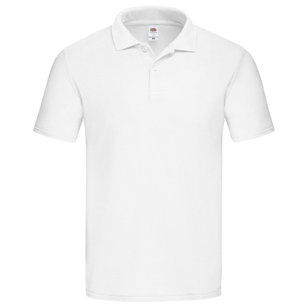 Fruit Of The Loom (S, White) Mens Original Polo Shirt