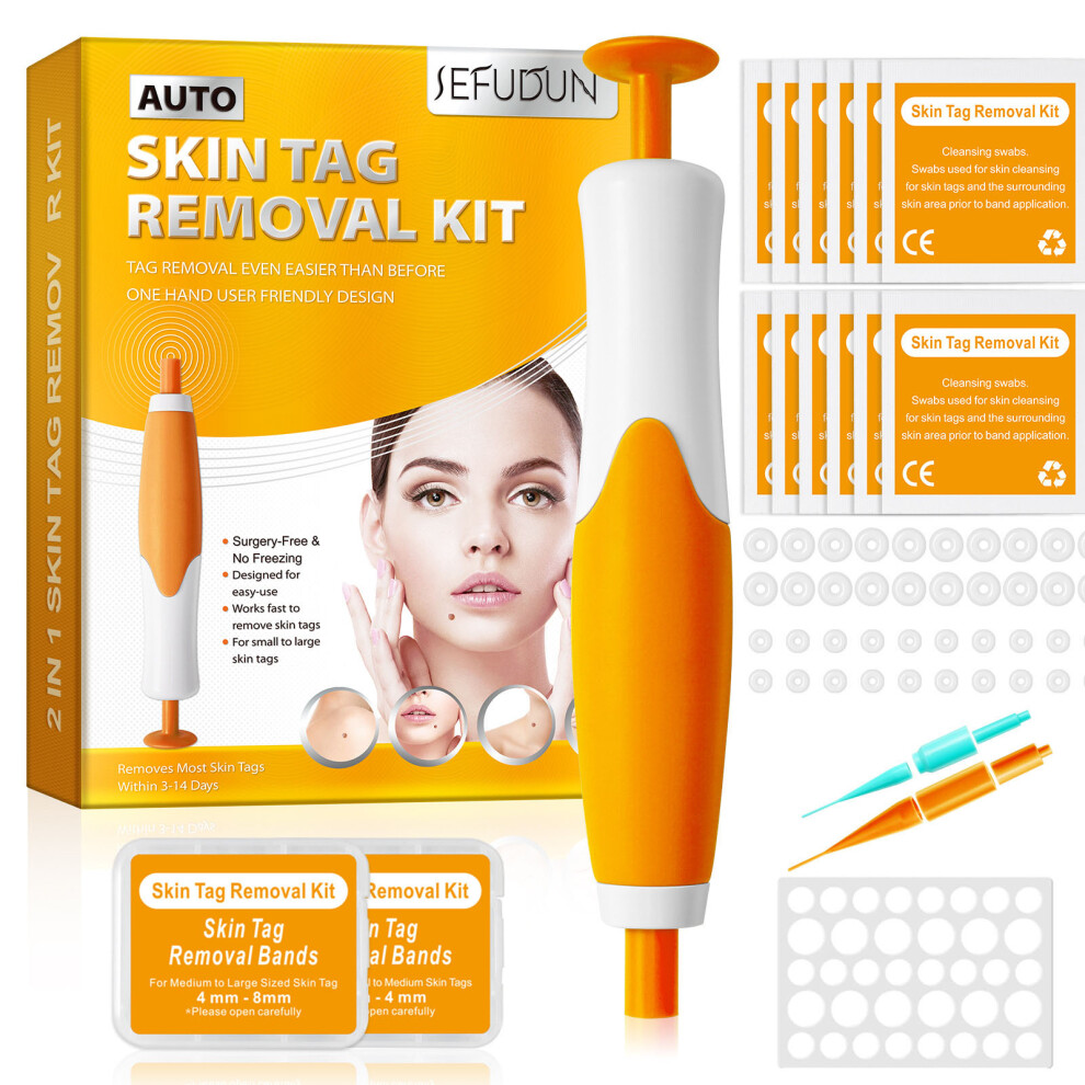 Adjustable Strength SkinTag Remover Kit, Wart Removal Pen with Micro Rubber Rings, Safe for Home Skin Treatments