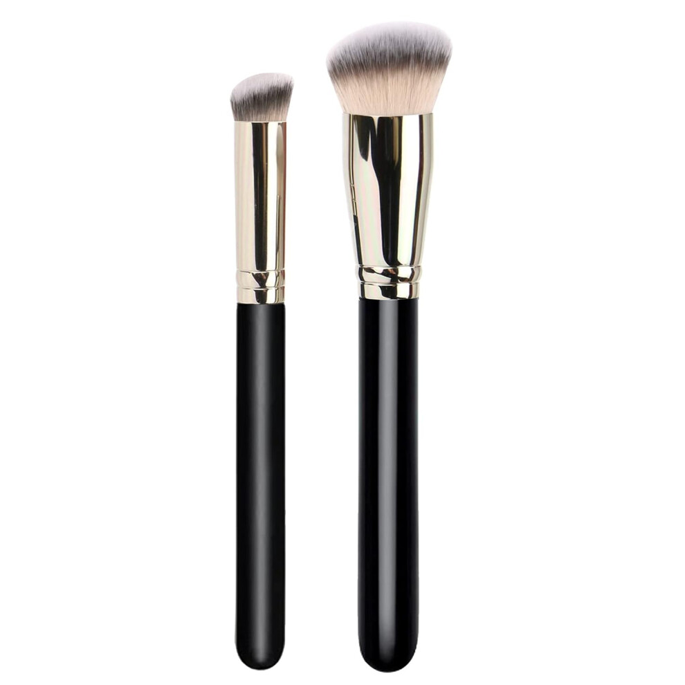 Pro Makeup Brushes For Flawless Coverage, Multi-purpose Application Angled Contour Brush, Synthetic Kabuki Brush With Soft Synthetic Bristles And