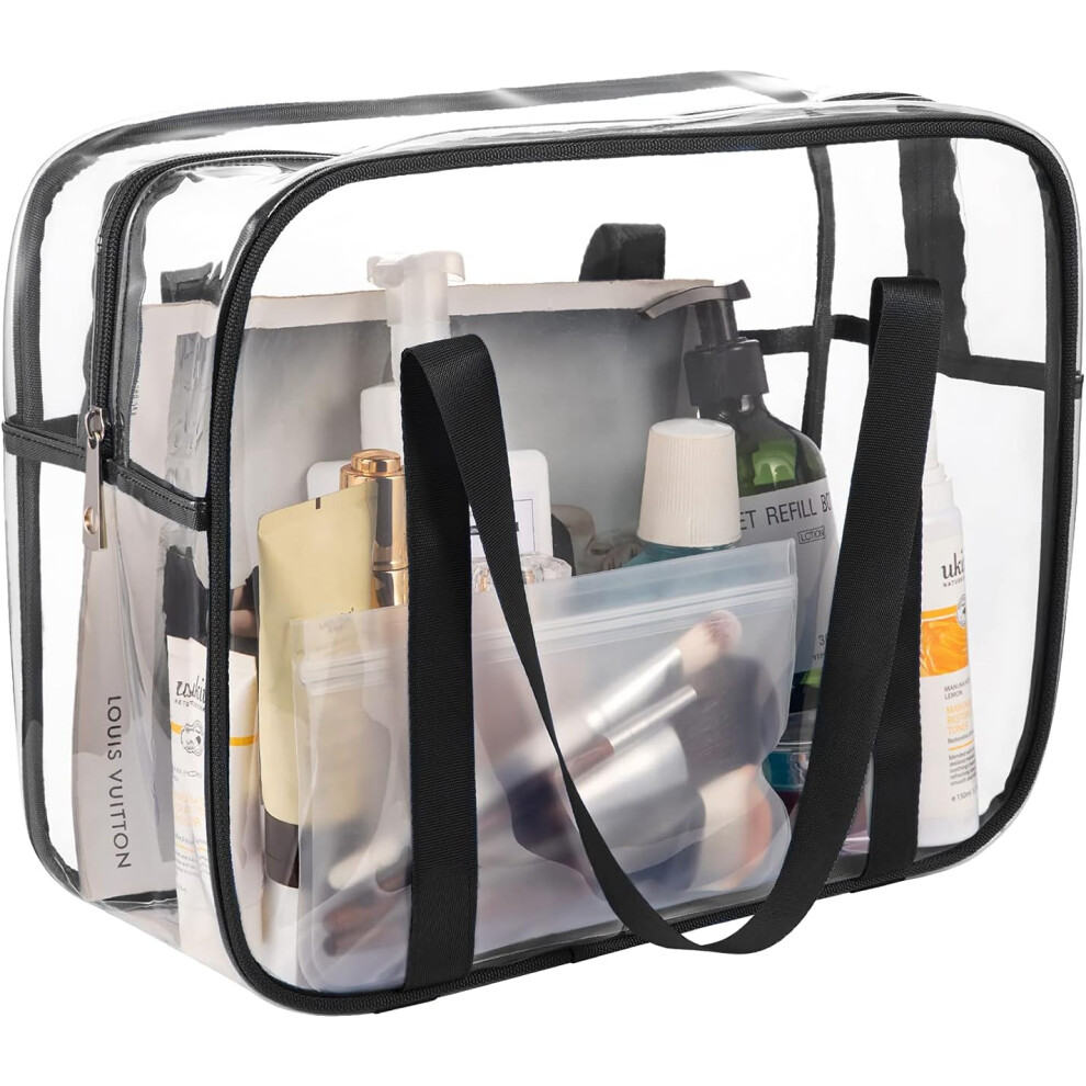 Travel Ready Transparent Cosmetic Case, Clear Cosmetics Bag with Enhanced Visibility & Easy Identification, Multipurpose Travel Toiletry Bag for Men