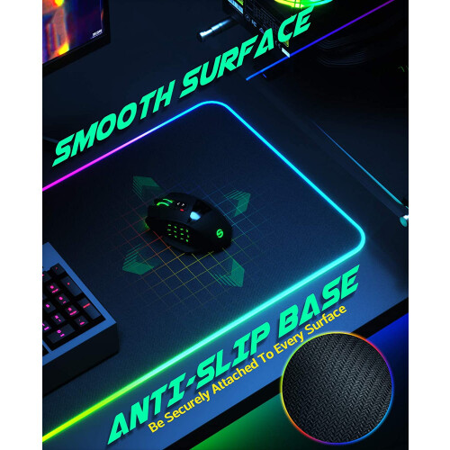 Λαμπερό RGB Gaming Pad, Επιφάνεια από νανο-υφή υφάσματος για ακριβή έλεγχο, Ελαστικό 1