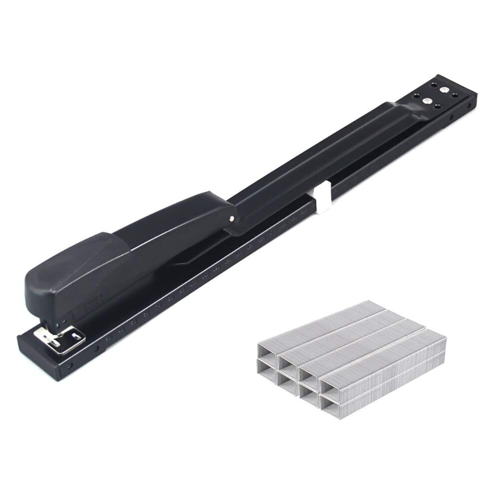 Effortless Binding Experience With Spring-Powered Long Reach Stapler, Compatible With 23/8, 24/8, And 24/6 Staples, Integrated Ruler For Precise 9128293645386