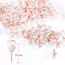 Punaises or rose, style contemporain pour votre bureau, punaises transparentes de taille standard pour cartes, bulletins, calendriers, paquet de 100