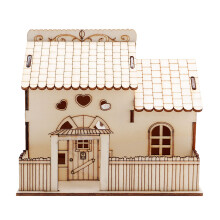 Mini villa en bois créative, tirelire au design élégant avec veilleuse intégrée pour la décoration de la chambre d'enfant, pot d'épargne pour