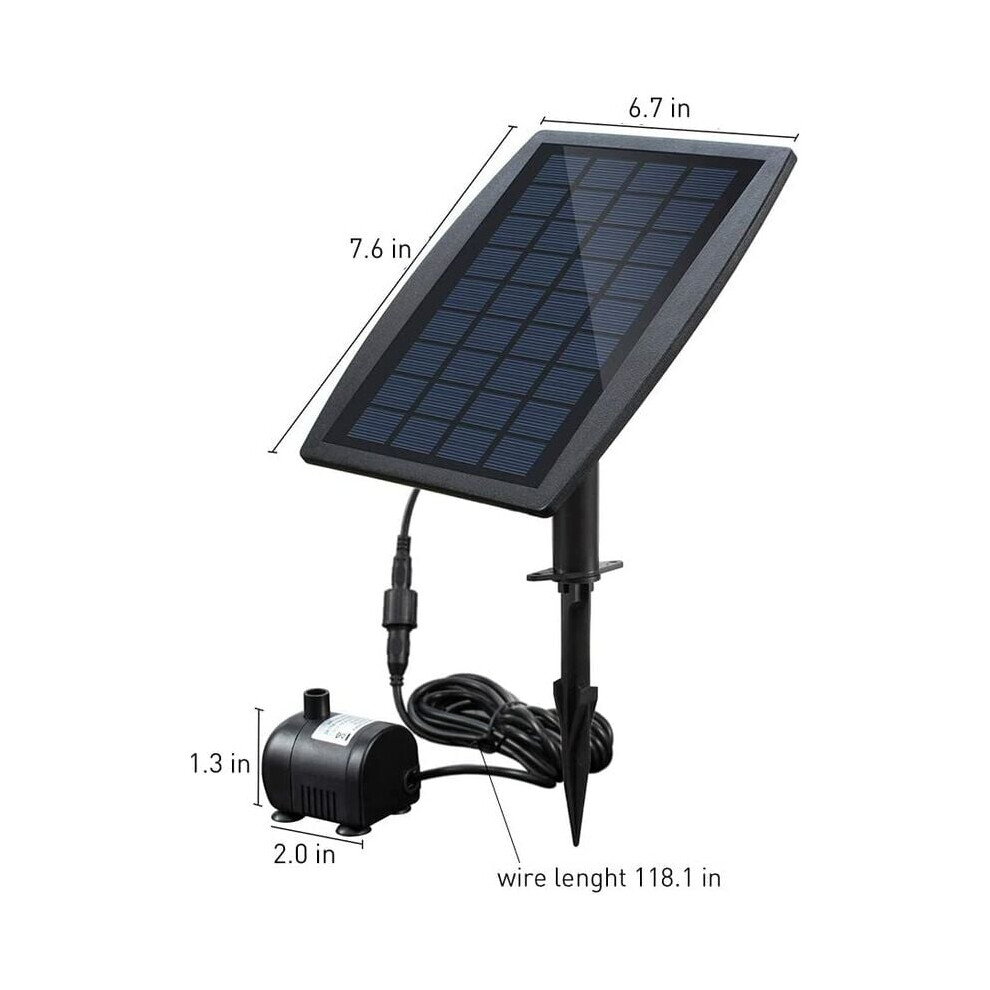 Submersible Solar Pump, 2.5W Brushless Dc Motor For Outdoor Fountains Bird Bath, Premium Quality Long Lifespan Automatic Operation Under Sunlight, 3 9441426926801