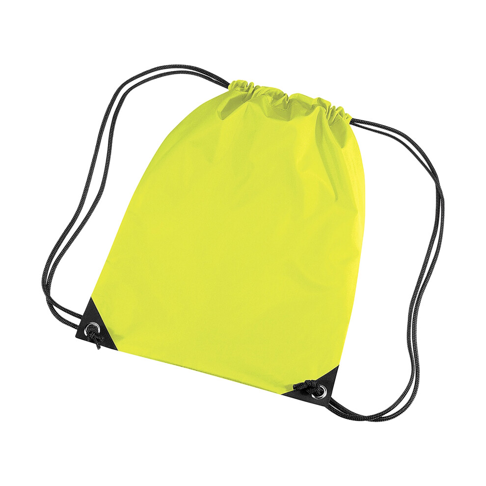 Bagbase (One Size, Fluoresent ) Premium Gymsac Water Resistant Bag (11 Litres) (Pack Of 2) Yellow