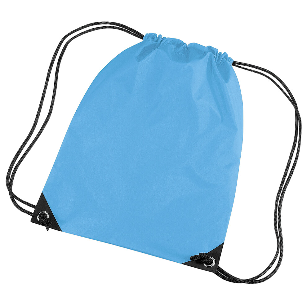 Bagbase (One Size, Surf ) Premium Gymsac Water Resistant Bag (11 Litres) (Pack Of 2) Blue