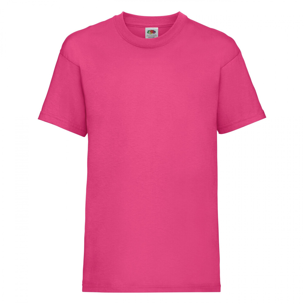 Fruit Of The Loom (7-8, Fuchsia) Childrens/Kids Unisex Valueweight Short Sleeve T-Shirt (Pack Of 2)