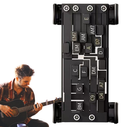 Guitar Chord Presser, Guitar Learning Tool, Beginner Guitar Aid, Chords Trainer Tool (Black)