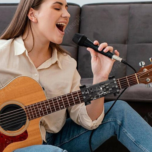 Guitar Chord Presser, Guitar Learning Tool, Beginner Guitar Aid, Chords Trainer Tool (Black) 1