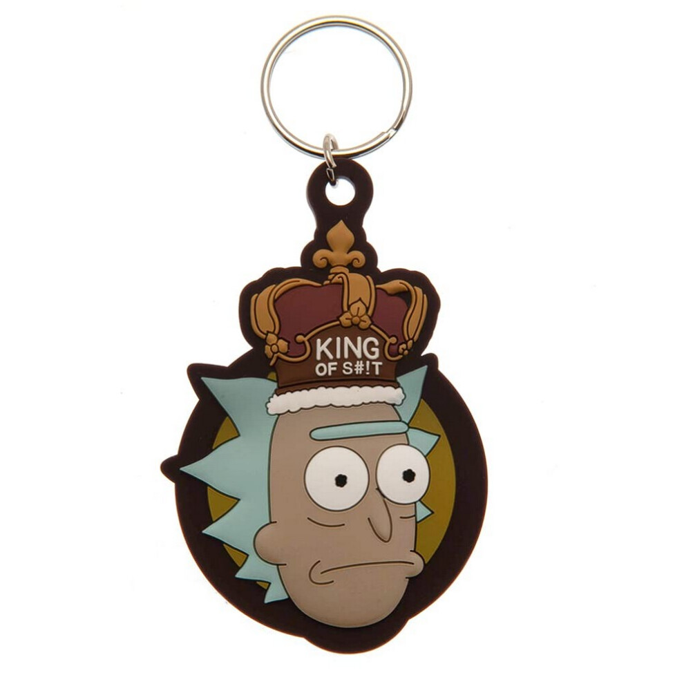 Rick And Morty King Of Shit Rubber Keyring Brown