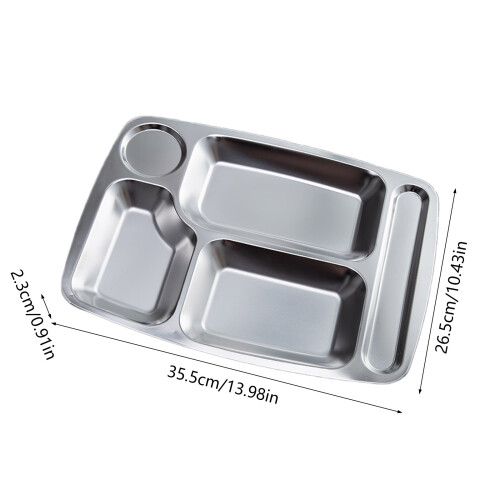 Plateau de dîner divisé rectangulaire, plaque de contrôle-C03 1