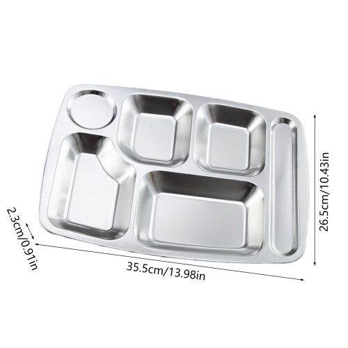 Plateau de dîner divisé rectangulaire, plaque de contrôle-C03 2