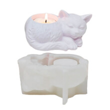Bougeoir en Silicone, moules en forme d'animaux, chats endormis,
