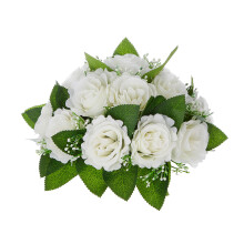 Artificial Rose Flowers Arrangements Flower Bouquets for-White