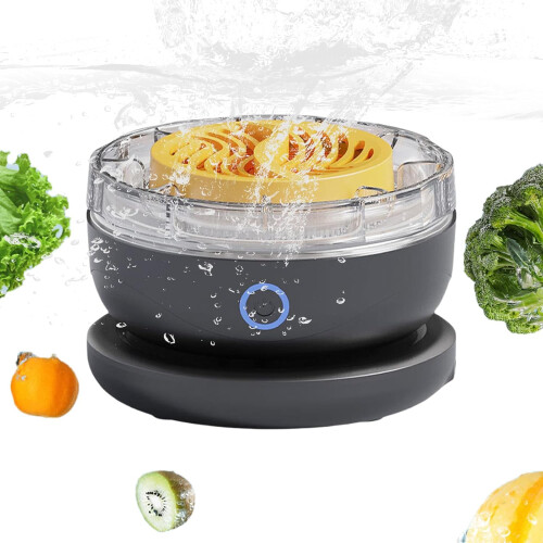Automatic Fruit and Vegetable Cleaner with Rotating Wash, Rechargeable Kitchen Accessory Black 1