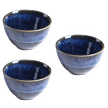 3 xícaras cerâmica para saquê, , café, vinho e azul