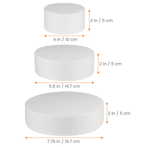 3pcs Cake Model Foam Round Dummy Reusable Cake Dummies For Wedding Decorations Baking Practice Molds 2
