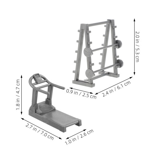 2Pcs Conjunto De Equipamentos De Ginástica Miniatura Escala 1:20 1