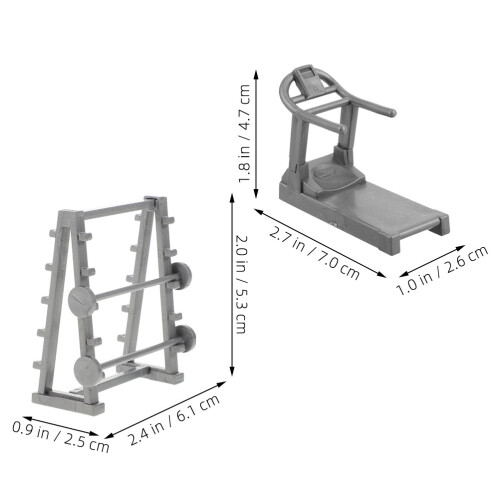 2Pcs Conjunto De Equipamentos De Ginástica Miniatura Escala 1:20 2