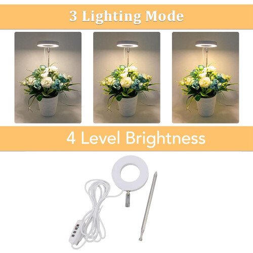 LED Grow Light, Full Spectrum Plant Light, 4 Dimmable Brightness, 3.5in Circle 2
